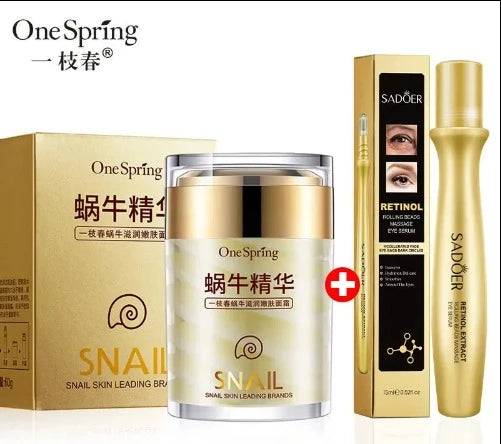 Snail Face Cream & Retinol Roller